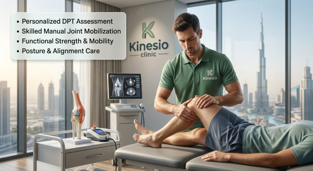 Knee pain when climbing stairs and physiotherapy treatment in Dubai