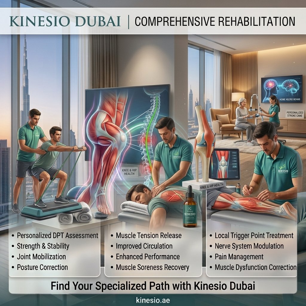 Physiotherapy in Dubai: Back Pain Exercises, Sports Massage, Dry Needling & Stroke Rehabilitation at Home