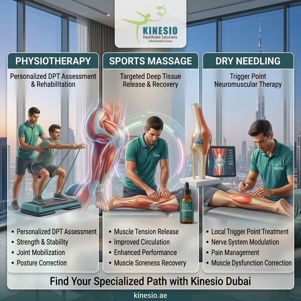 physiotherapy vs sports massage vs dry needling